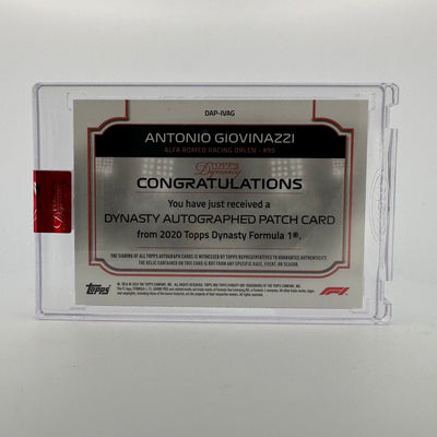 08/10 Silver - Antonio Giovinazzi #DAP-IVAG 2020 Dynasty Autograph Patch