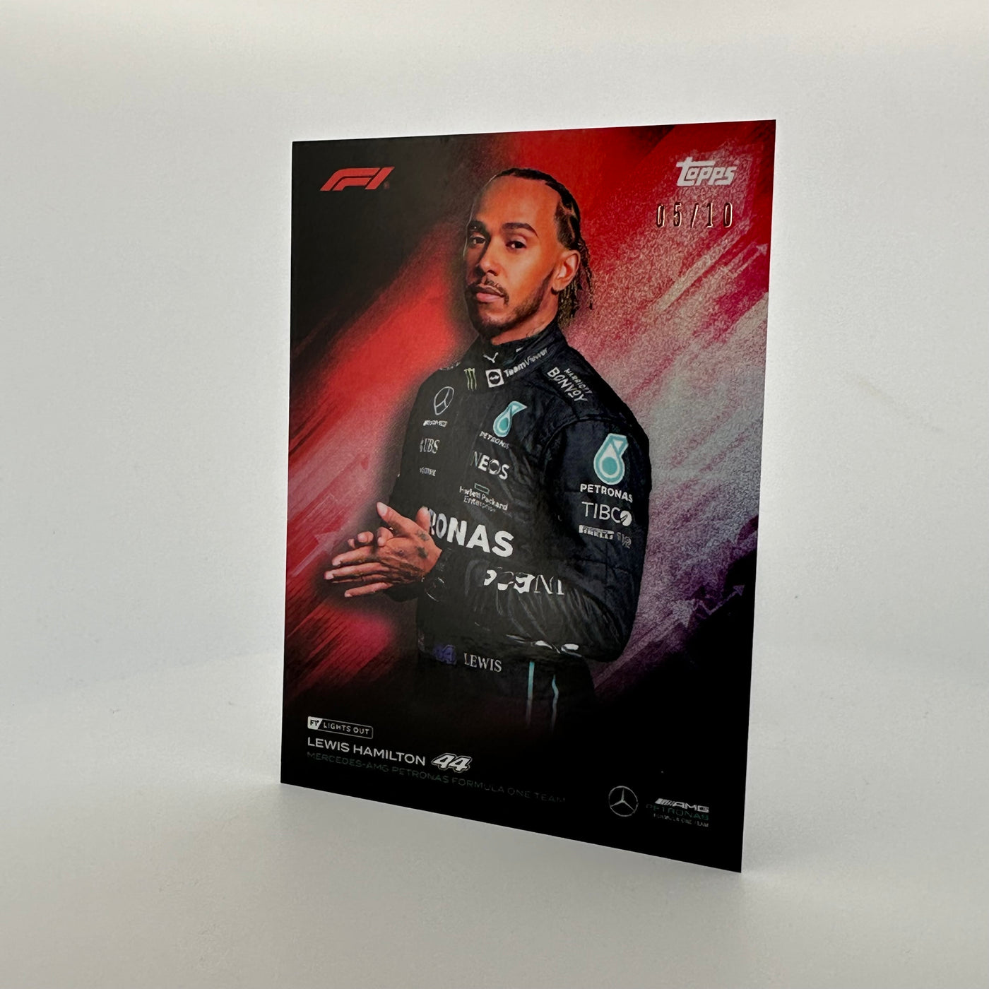 5/10 Red - Lewis Hamilton - 2022 Topps Lights Out