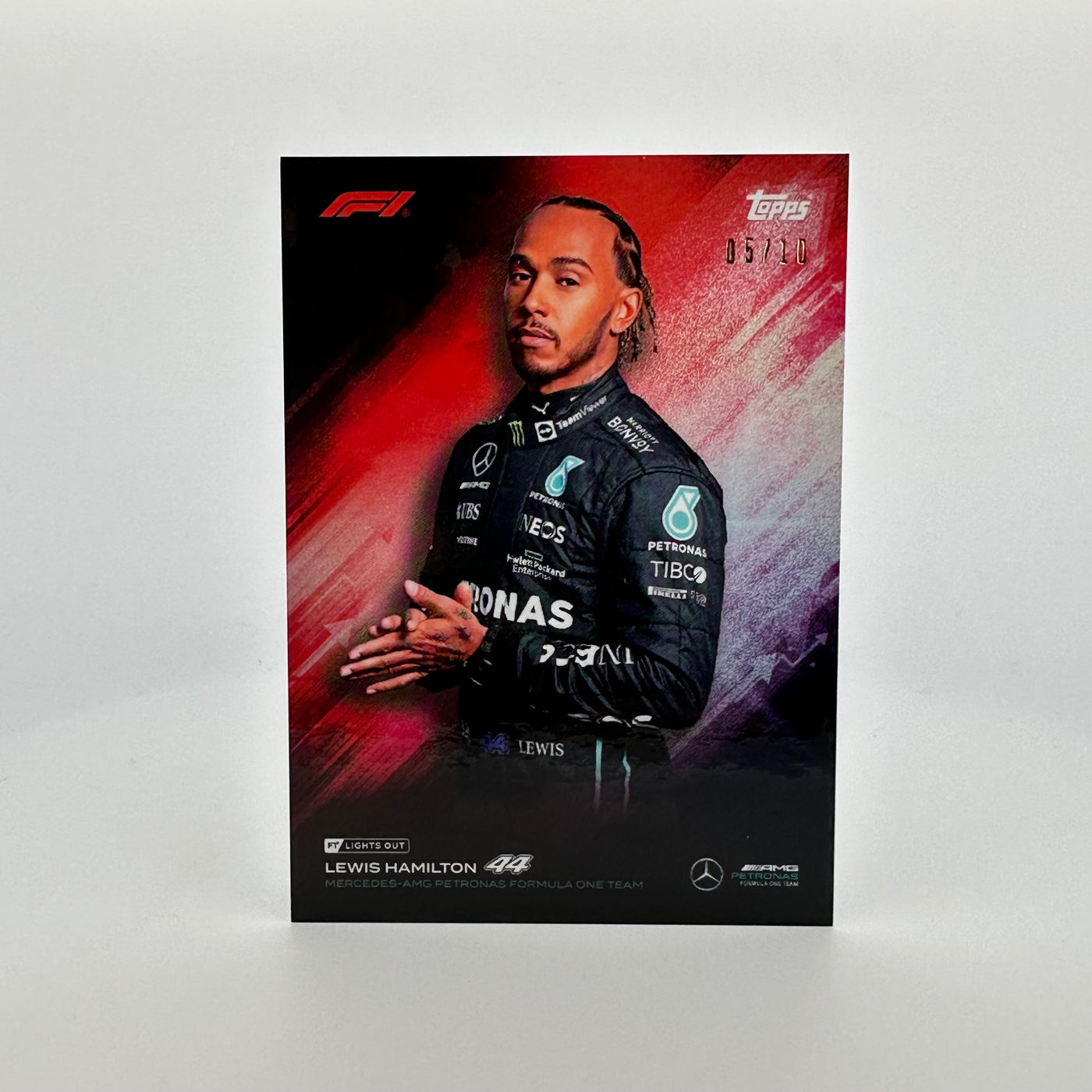 5/10 Red - Lewis Hamilton - 2022 Topps Lights Out