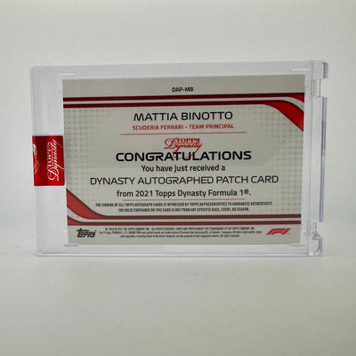 5/5 Red - Mattia Binotto - Ferrari - 2021 Dynasty Autograph Patch - #DAP-MB