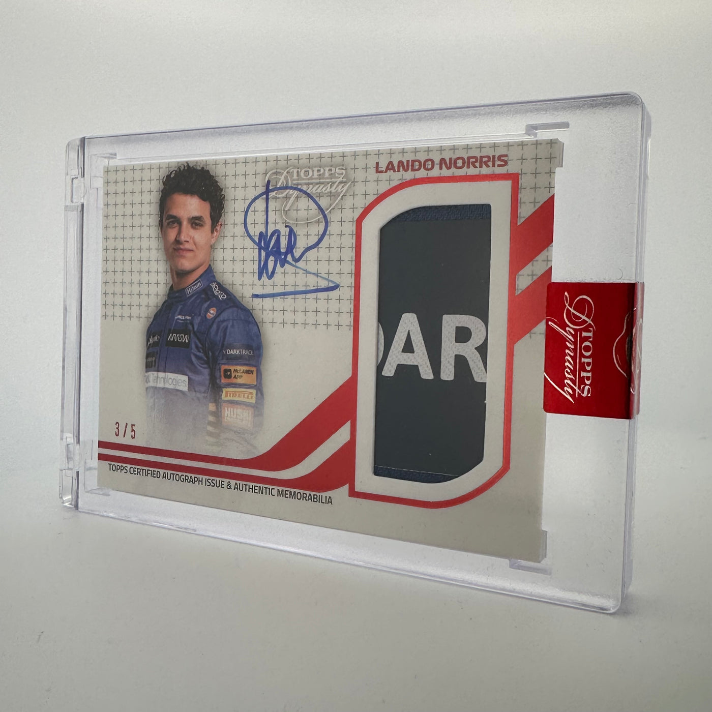 3/5 Red - Lando Norris - 2021 Dynasty Autograph Patch  #DAP-LNI