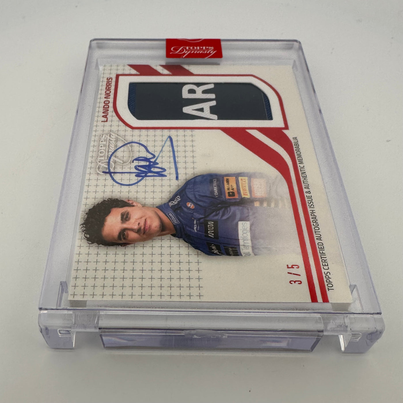 3/5 Red - Lando Norris - 2021 Dynasty Autograph Patch  #DAP-LNI