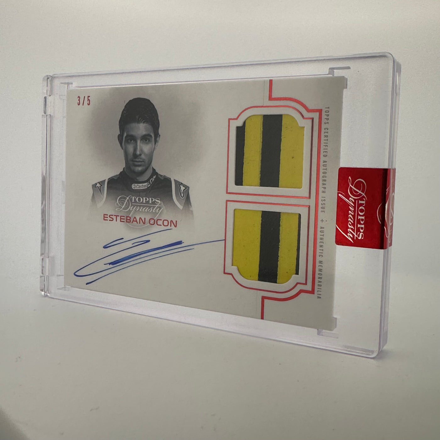 3/5 Red - Esteban Ocon #SDA-EO - 2020 Dynasty Dual Relic Autograph