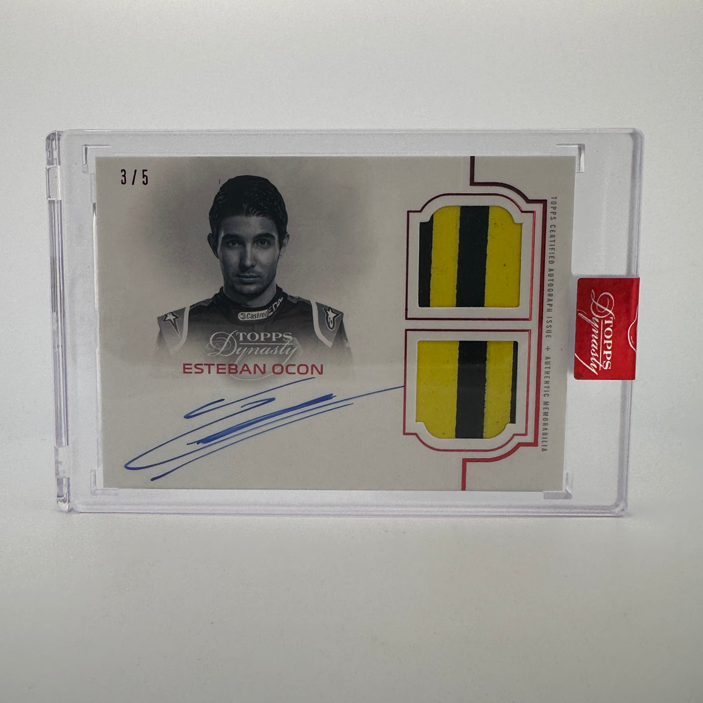 3/5 Red - Esteban Ocon #SDA-EO - 2020 Dynasty Dual Relic Autograph