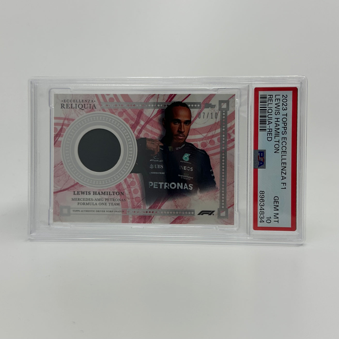 PSA10 - 7/10 - Lewis Hamilton - Red - 2023 Topps Eccellenza Reliquia