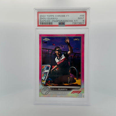 PSA 9 - 1/1 Padparadscha - Zhou Guanyu #66 - 2022 Chrome Sapphire