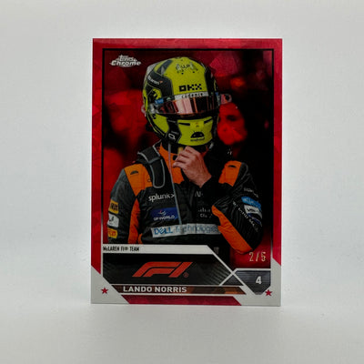 2/5 Lando Norris #26 - Red - 2023 Topps Chrome Sapphire