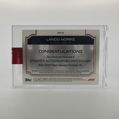 2/5 Red Lando Norris #DAP-LN - Auto Patch - 2020 Topps Dynasty F1