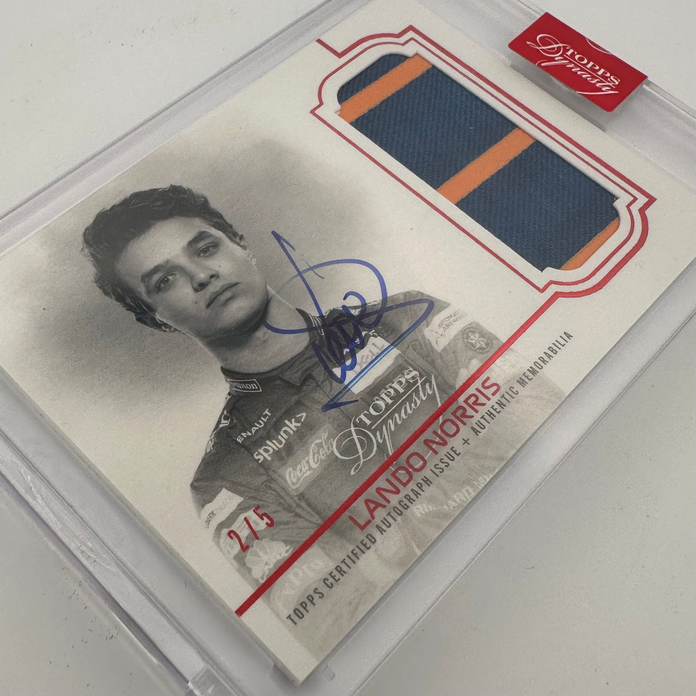 2/5 Red Lando Norris #DAP-LN - Auto Patch - 2020 Topps Dynasty F1