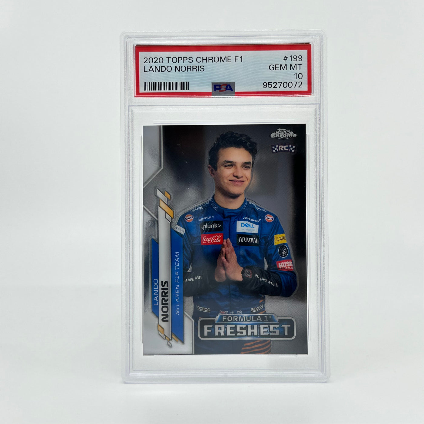 PSA 10 - Lando Norris #199 - 2020 Topps Chrome F1 - F1's Freshest - Rookie Card