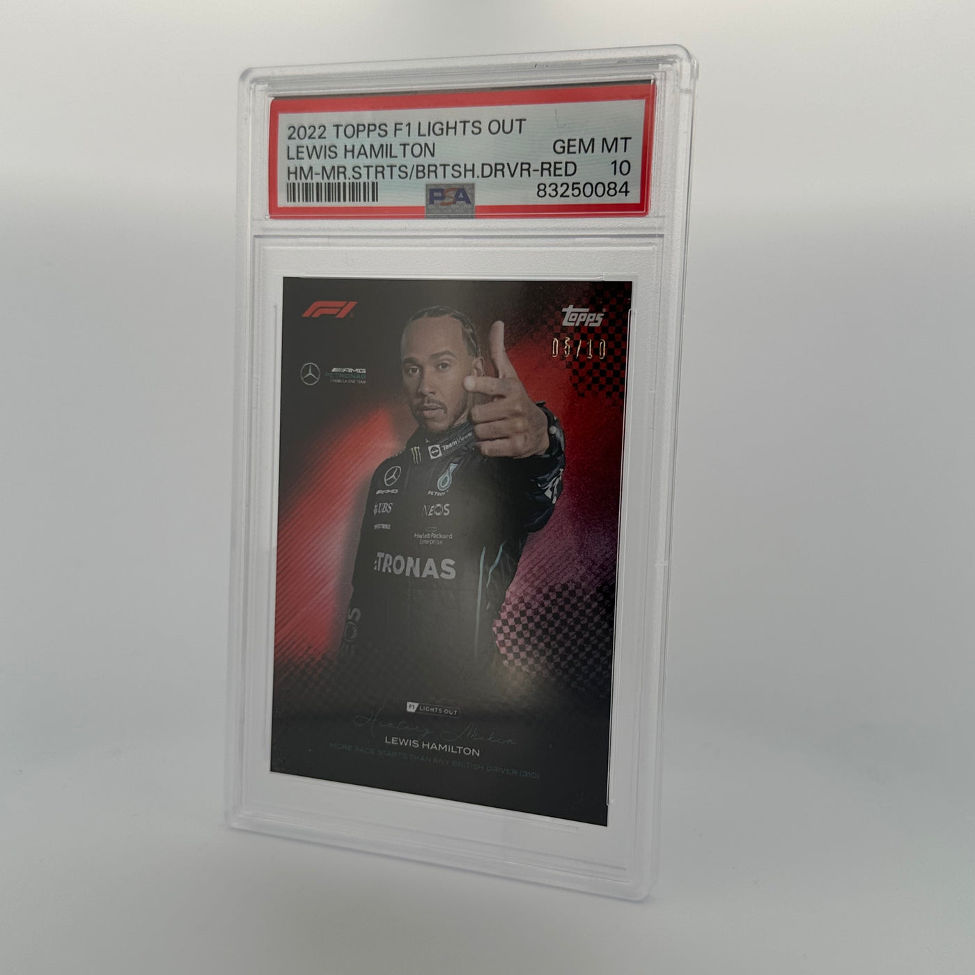 PSA 10 - 05/10 Lewis Hamilton - History Maker - Red