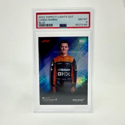 PSA 8 - 17/25 Lando Norris - Blue - 2022 Topps Lights Out