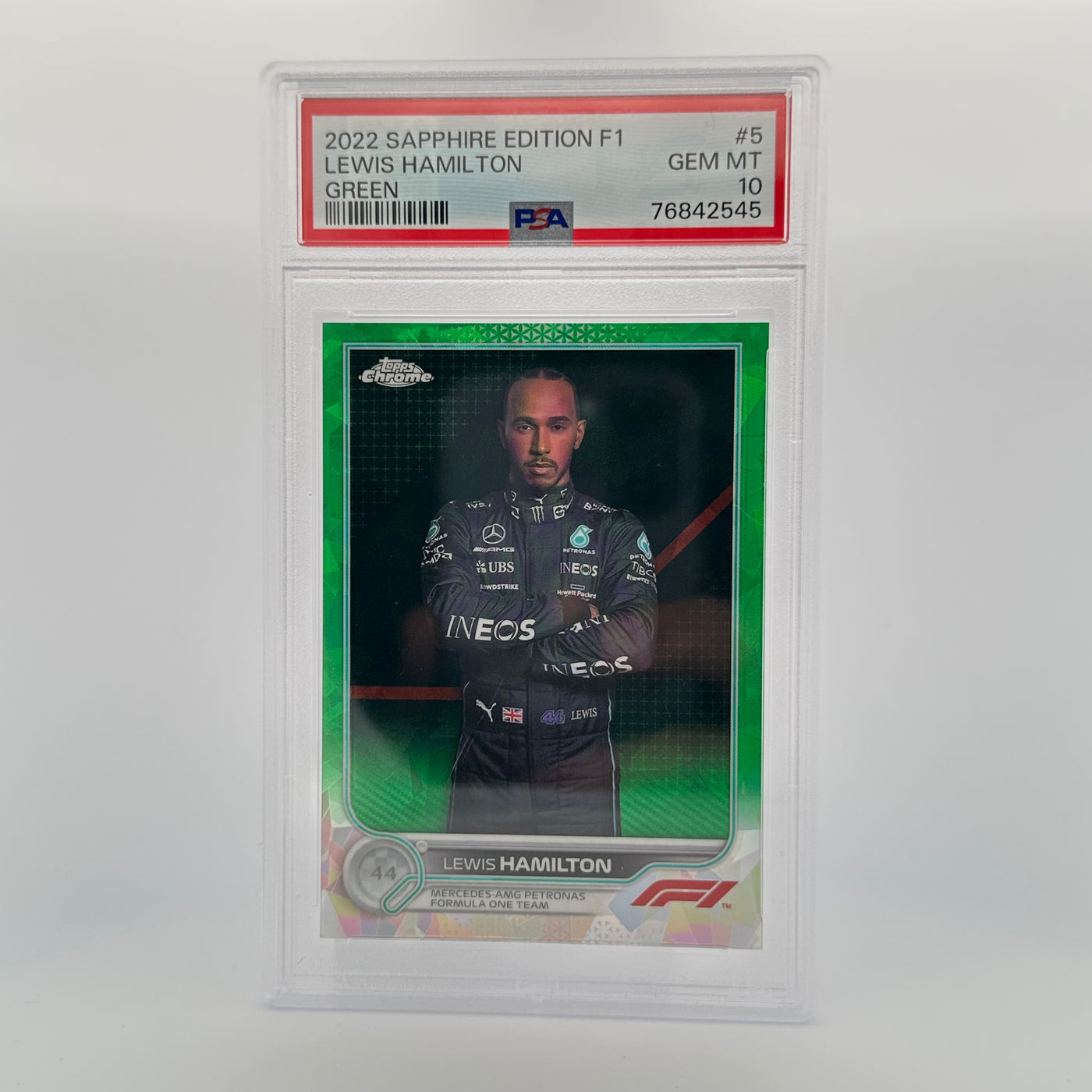 PSA 10 - 24/75 - LEWIS HAMILTON #5 - SAPPHIRE EDITION - GREEN