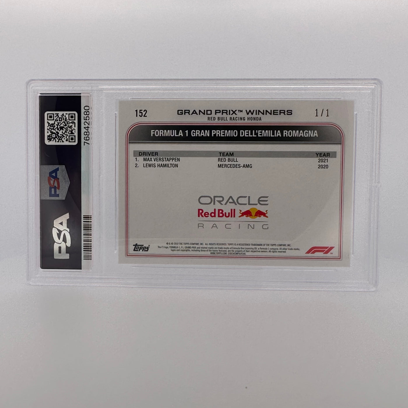 PSA 9 - 1/1 - Max Verstappen #152 - Foilfractor