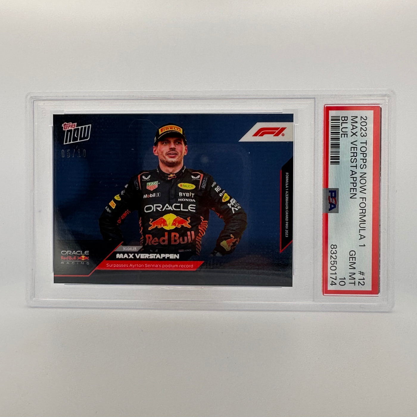 PSA 10 - 05/10 - Max Verstappen #12 - Blue