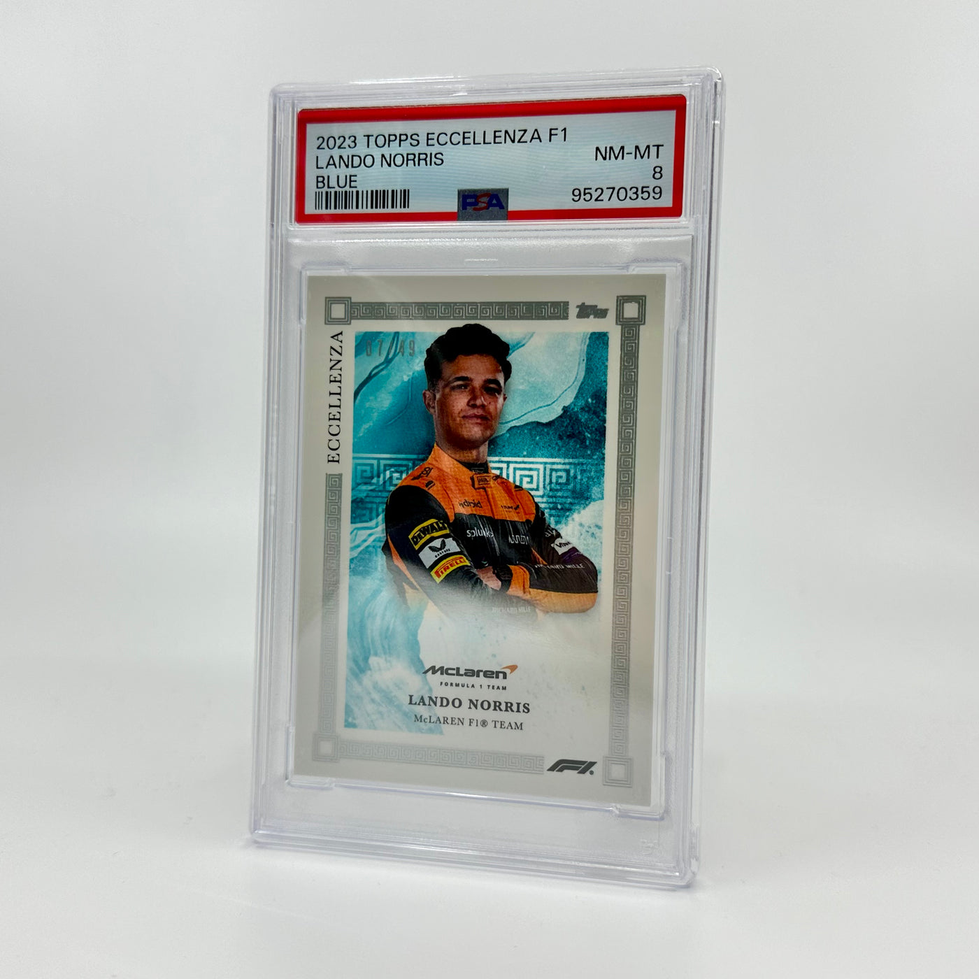 PSA 8 - /49 Lando Norris - Blue - 2023 Topps Eccellenza