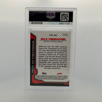 PSA 9 - 27/50 - MAX VERSTAPPEN #PTPM - PATH TO THE PODIUM - GOLD REFRACTOR