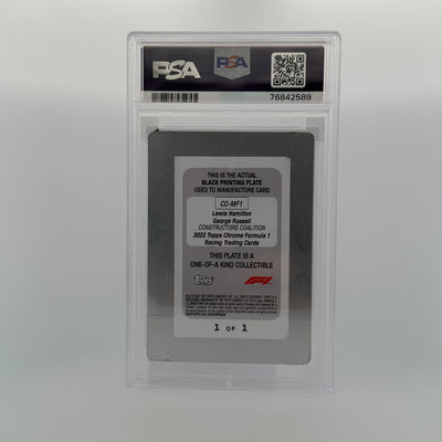 PSA AUTHENTIC- 1/1 LEWIS HAMILTON/GEORGE RUSSELL - BLACK PRINTING PLATE