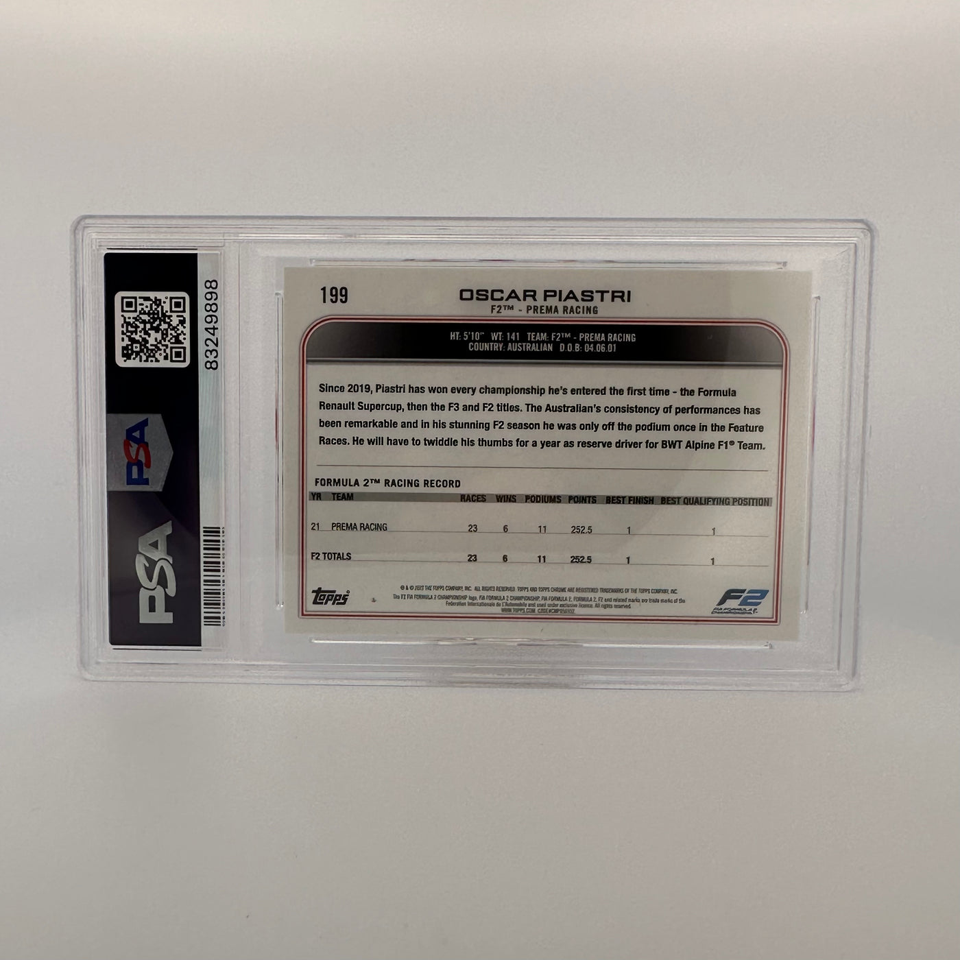 PSA 10 - Oscar Piastri #199 - Sapphire Edition - SSP