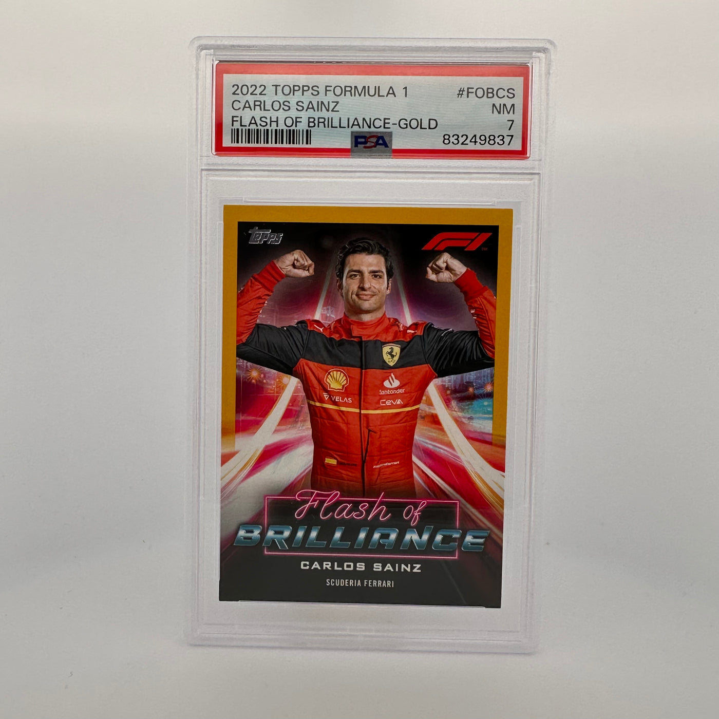 PSA 7 - 19/50 - Carlos Sainz #FOBCS - Flash Of Brilliance  - Gold