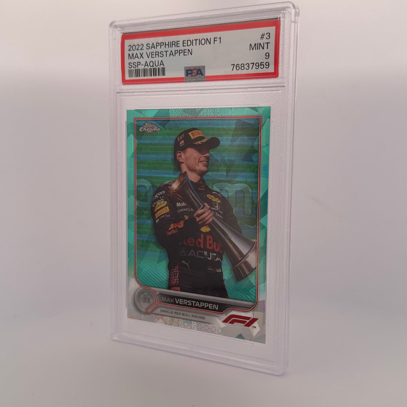 PSA 9 - 38/99 - MAX VERSTAPPEN #3 - SAPPHIRE EDITION - SSP - AQUA