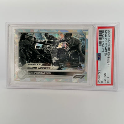 PSA 8 - 08/15 - Max Verstappen #196 - Sapphire Edition - Black & White