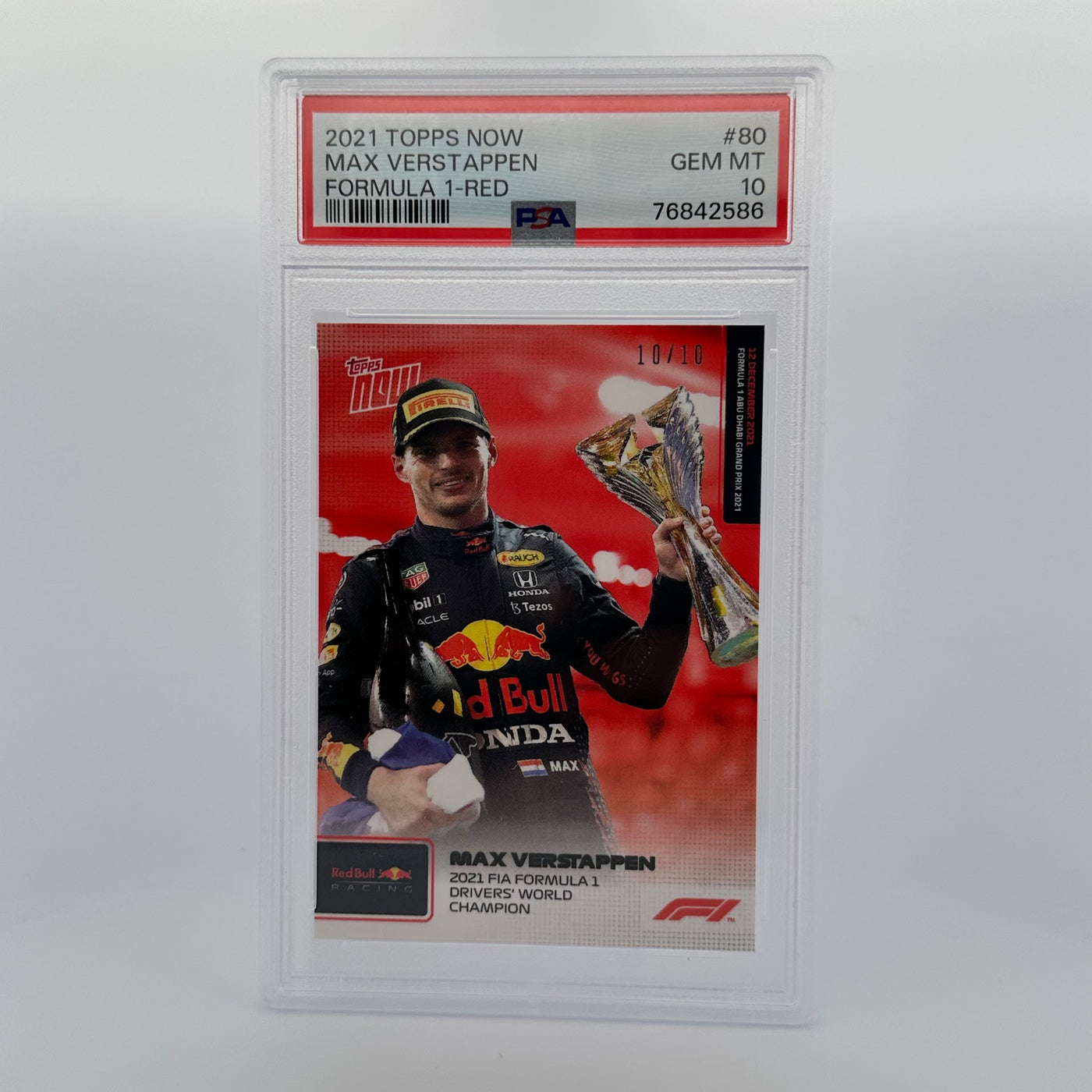 PSA 10 - 10/10 - MAX VERSTAPPEN #80 - RED