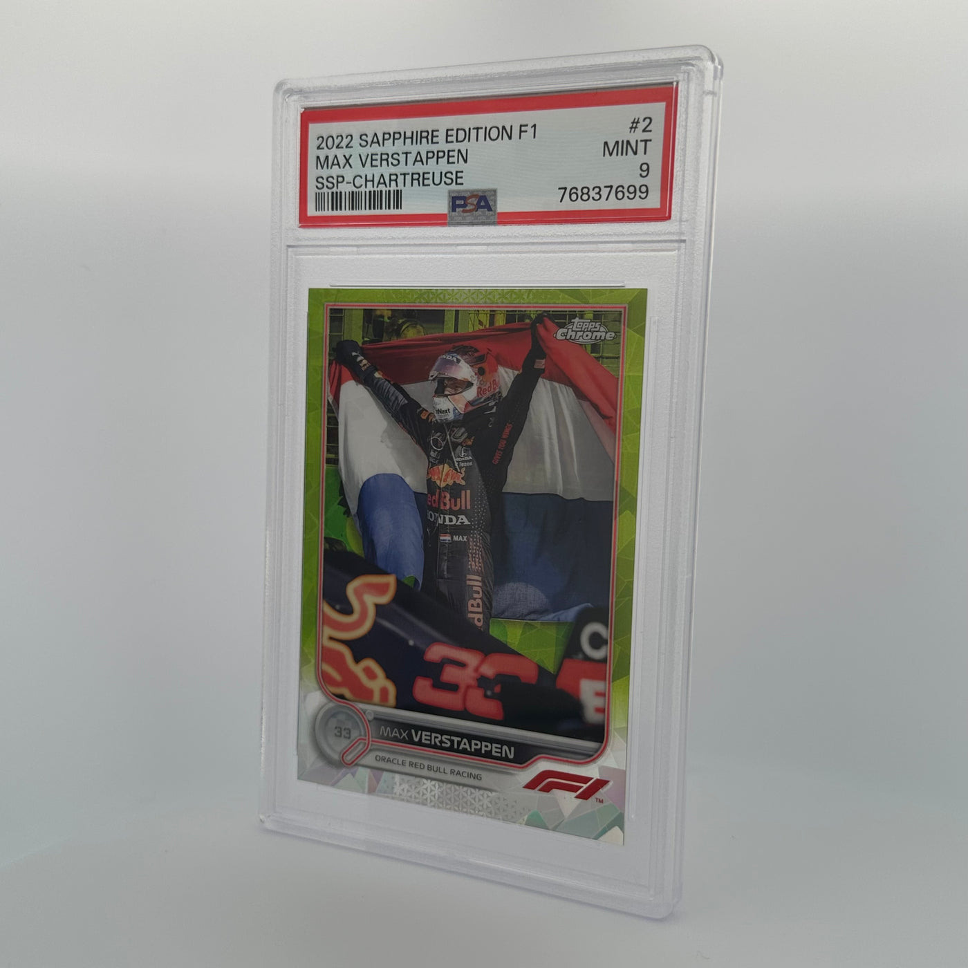 PSA 9 - /199 - MAX VERSTAPPEN #2 - SAPPHIRE EDITION - SSP - CHARTREUSE