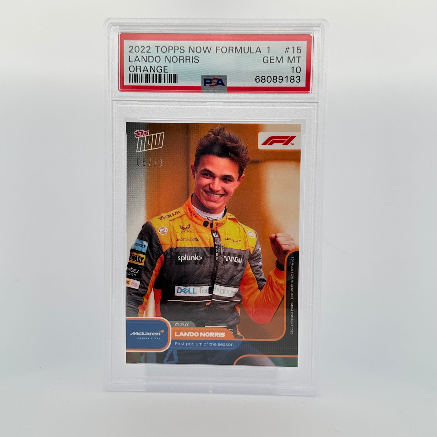 PSA 10 - 06/10 - LANDO NORRIS #15 - ORANGE