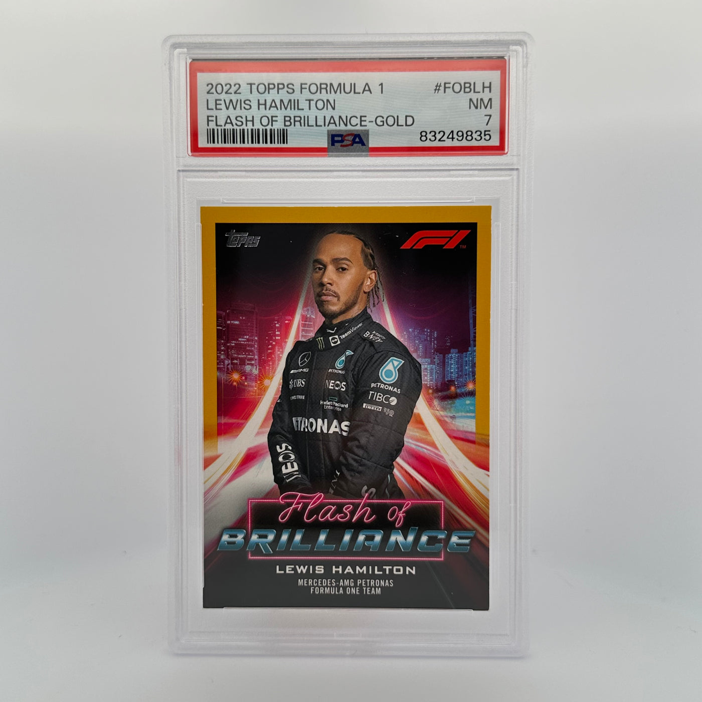 PSA 7 - 50/50 -  Lewis Hamilton #FOBLH - Flash Of Brilliance - Gold