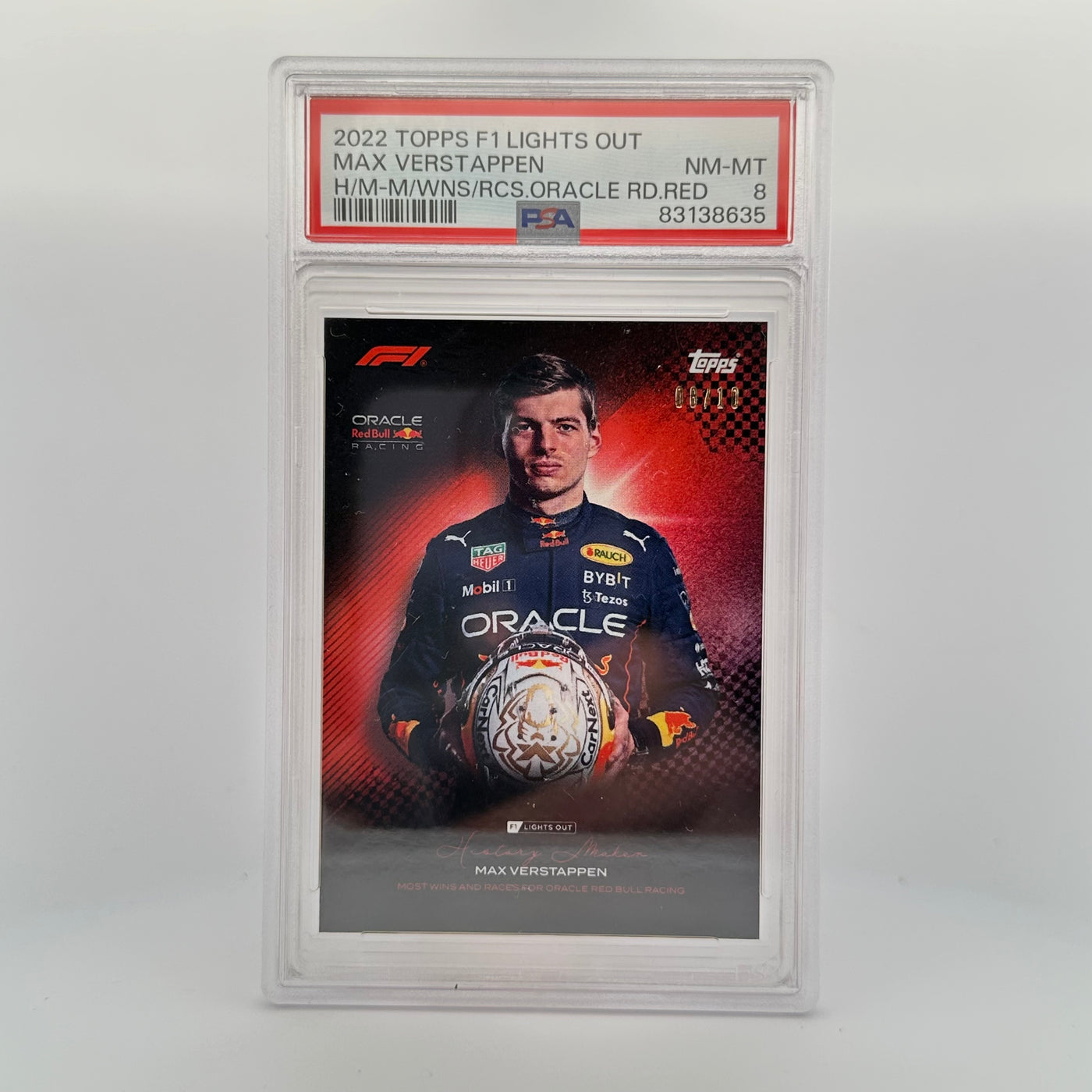 PSA 8 - /10 - Max Verstappen - History Maker - Most Wins And Races For Oracle Red Bull Racing - Red