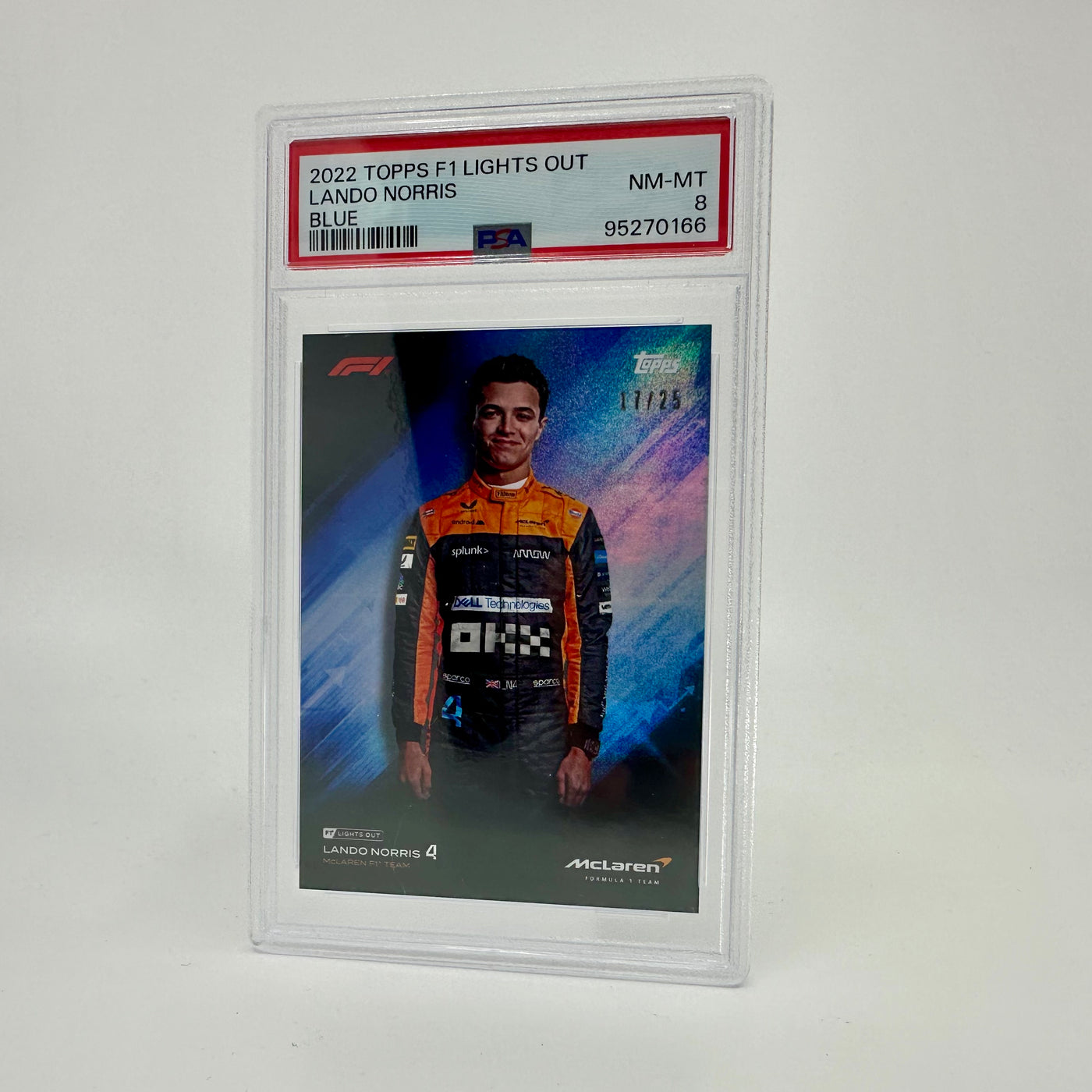 PSA 8 - 17/25 Lando Norris - Blue - 2022 Topps Lights Out