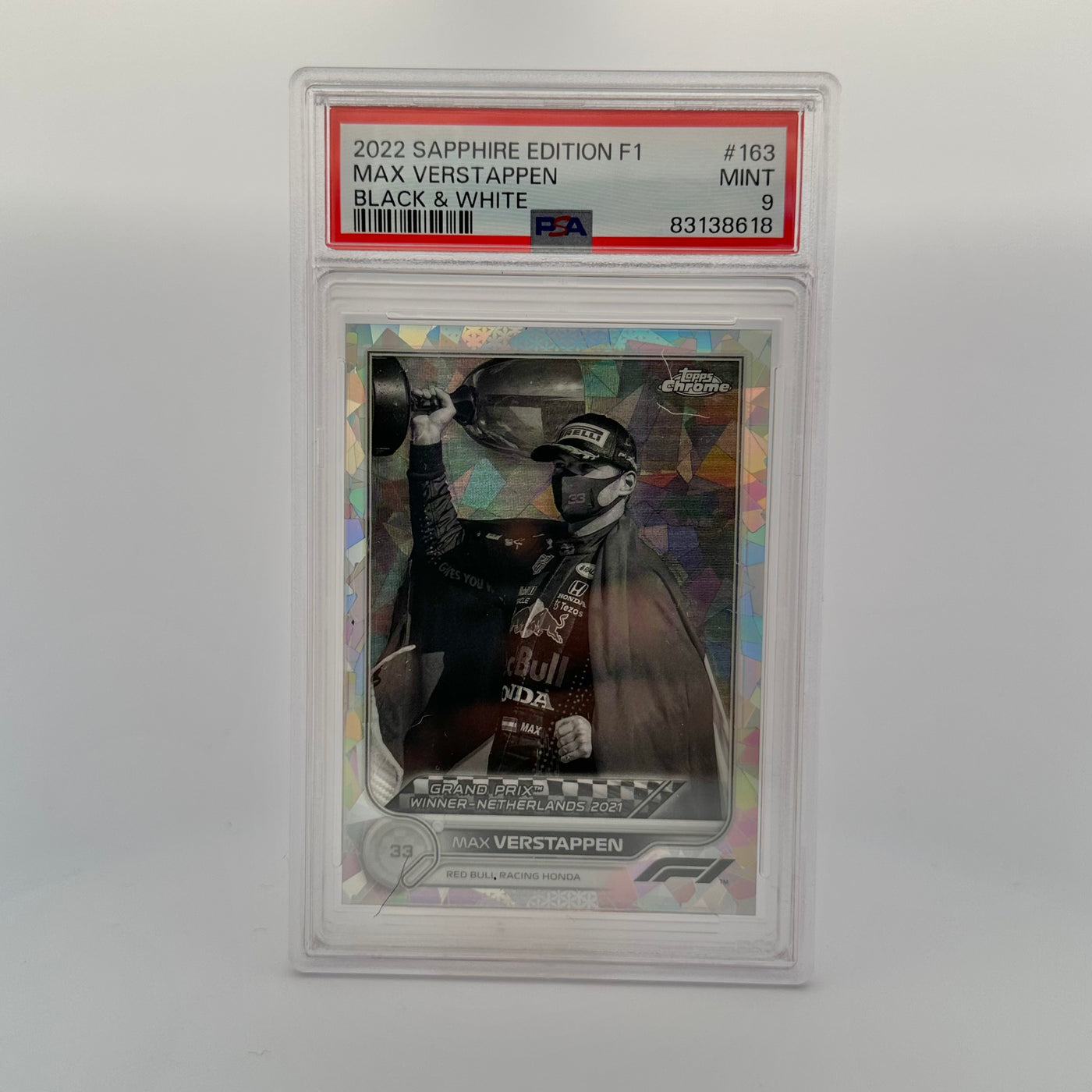 PSA 9 - 10/15 - Max Verstappen #163 - Sapphire Edition - Black & White