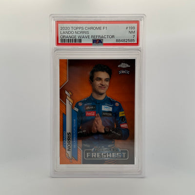 PSA 7 - 01/25 Lando Norris #199 - Orange Wave  Refractor - Rookie Card