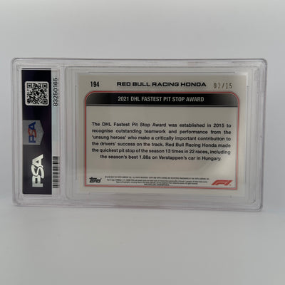 PSA 9 - 02/15 - Oracle Red Bull Racing #194 - Sapphire Edition - Black & White