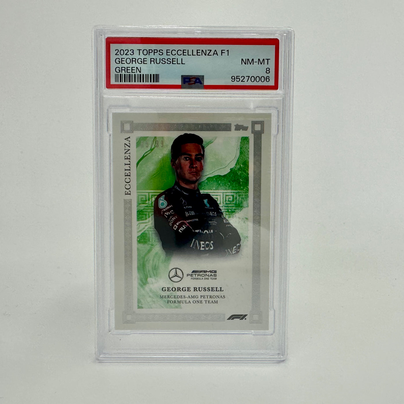 PSA 8 - 85/99 - George Russell - Green - 2023 Eccellenza