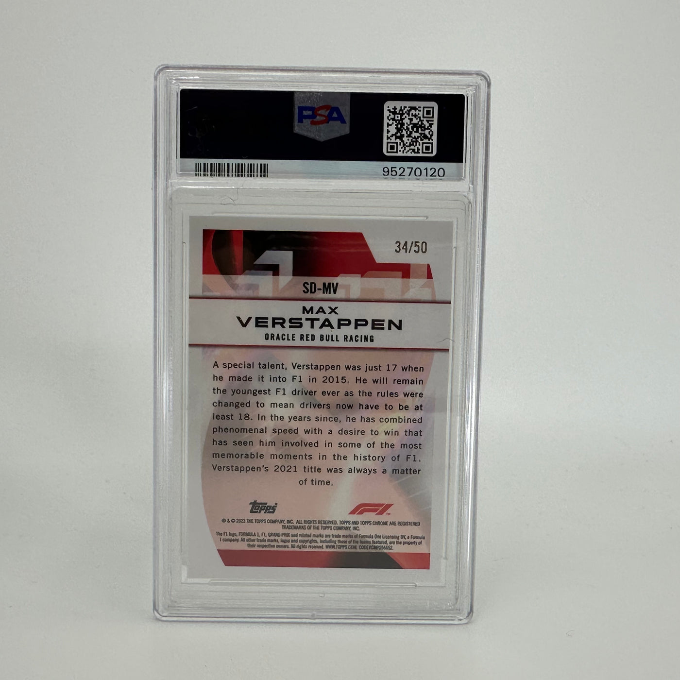 PSA 9 - 34/50 - Max Verstappen #SDMV - Speed Demons - Gold Refractor