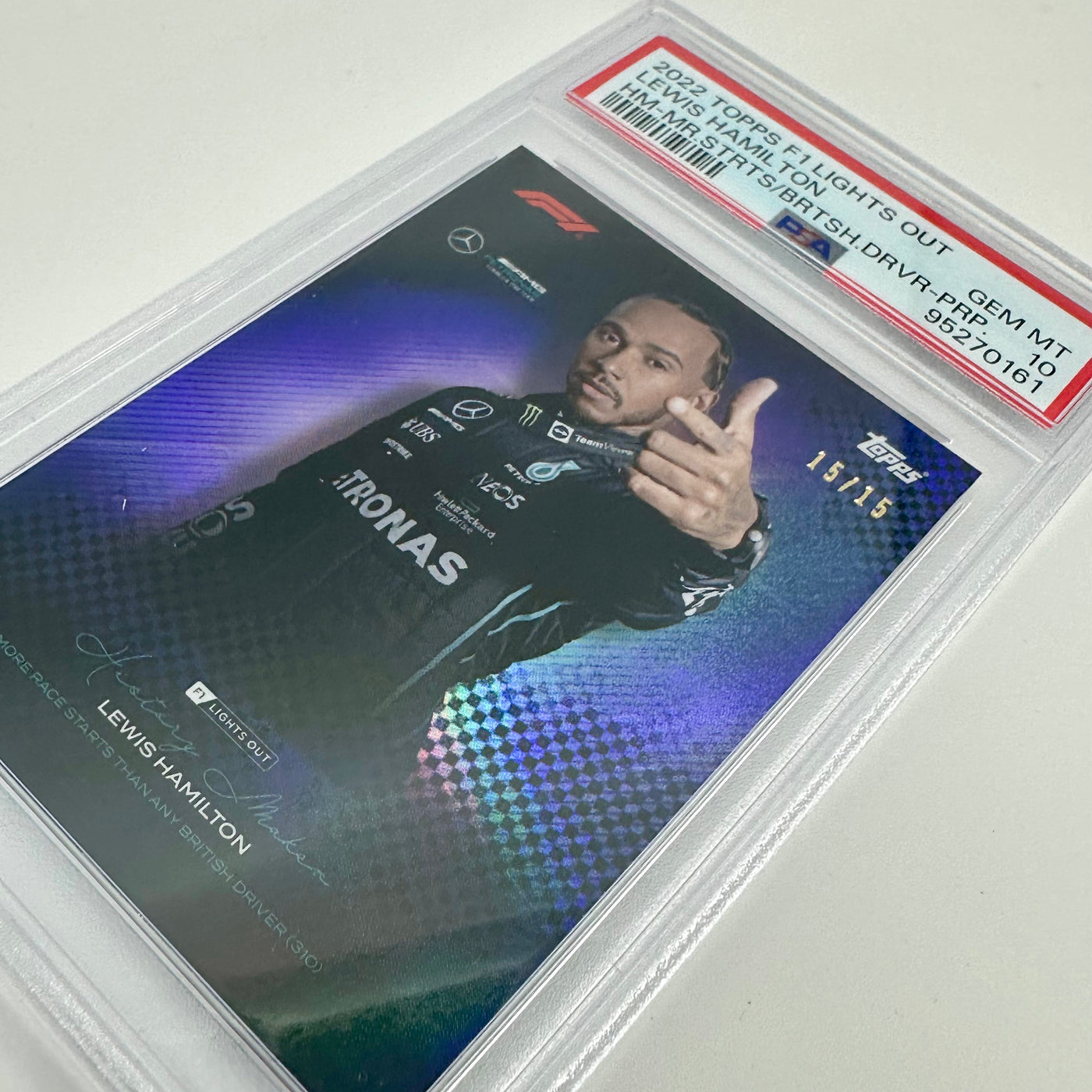 PSA 10 - 15/15 Lewis Hamilton - History Maker - Purple