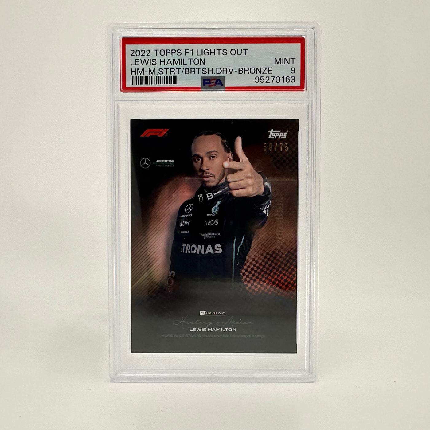 PSA 9 - 39/75 Lewis Hamilton - History Maker - Bronze