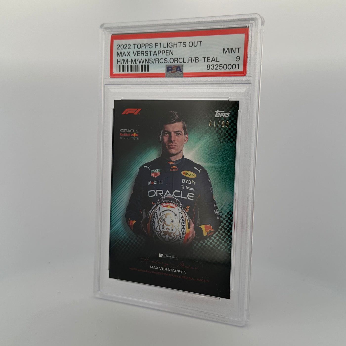 PSA 9 - /99 - Max Verstappen - Most Wins And Races - History Maker - Teal