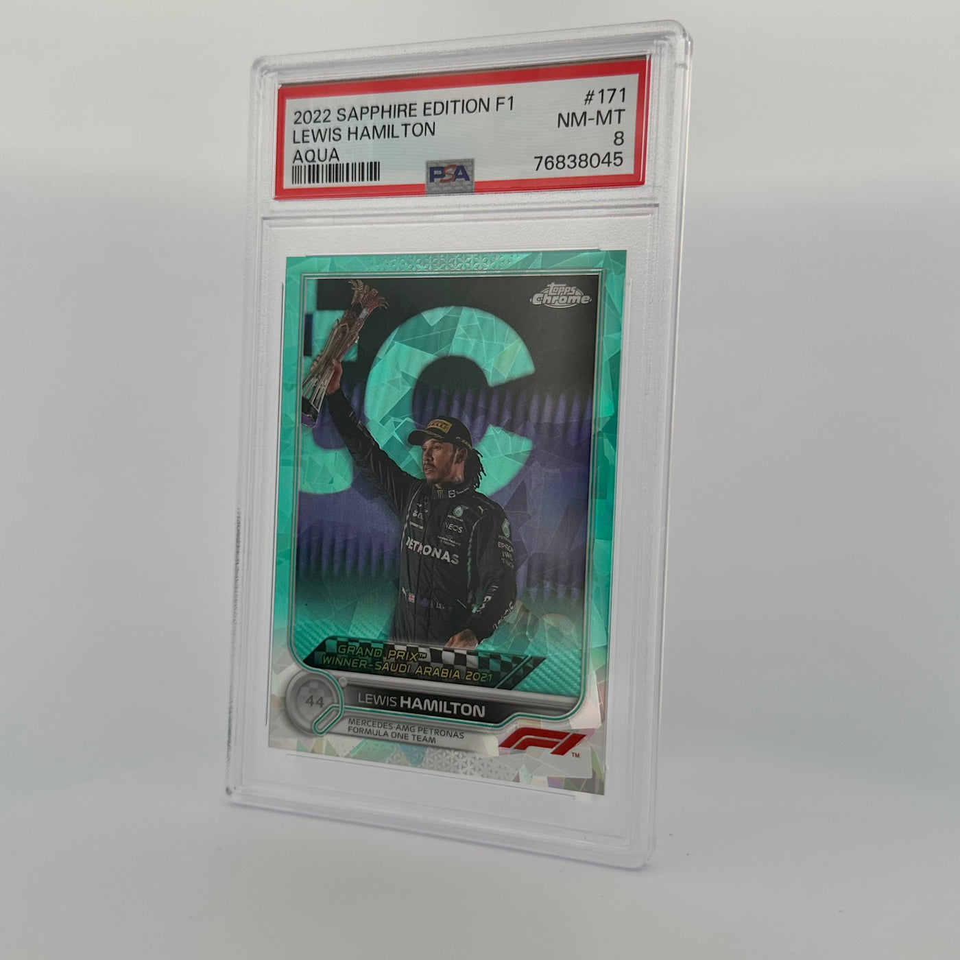 PSA 8 - 72/99 - LEWIS HAMILTON #171 - SAPPHIRE EDITION - AQUA