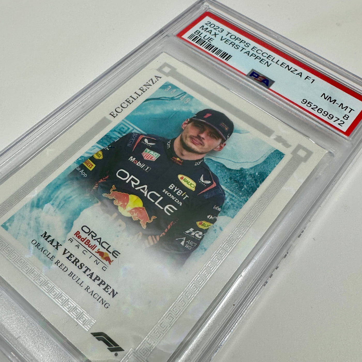 PSA 8 - 34/49 - Max Verstappen - Blue - 2023 Eccellenza