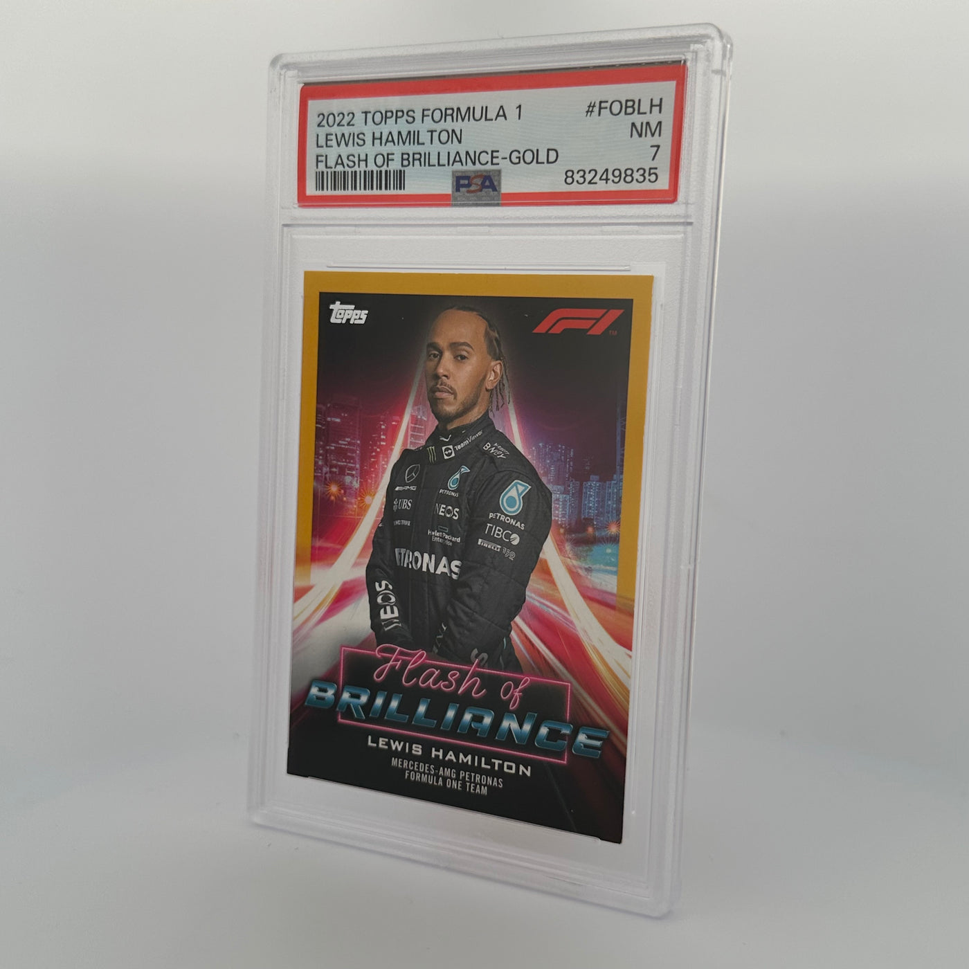 PSA 7 - 50/50 -  Lewis Hamilton #FOBLH - Flash Of Brilliance - Gold