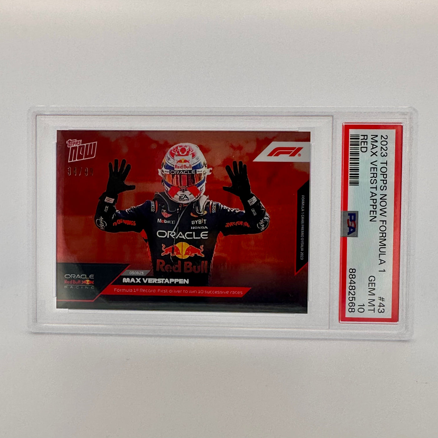 PSA 10 - /99 - Max Verstappen #43 - Red