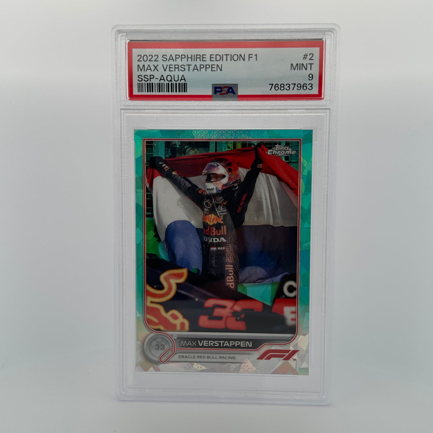 PSA 9 - /99 - MAX VERSTAPPEN #2 - SAPPHIRE - SSP - AQUA