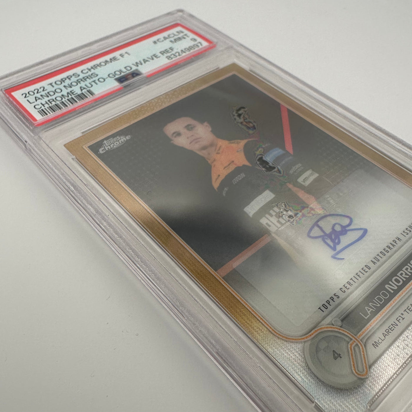 PSA 9 - 13/50 - Lando Norris #CACLN - Gold Wave Refractor - Autographs