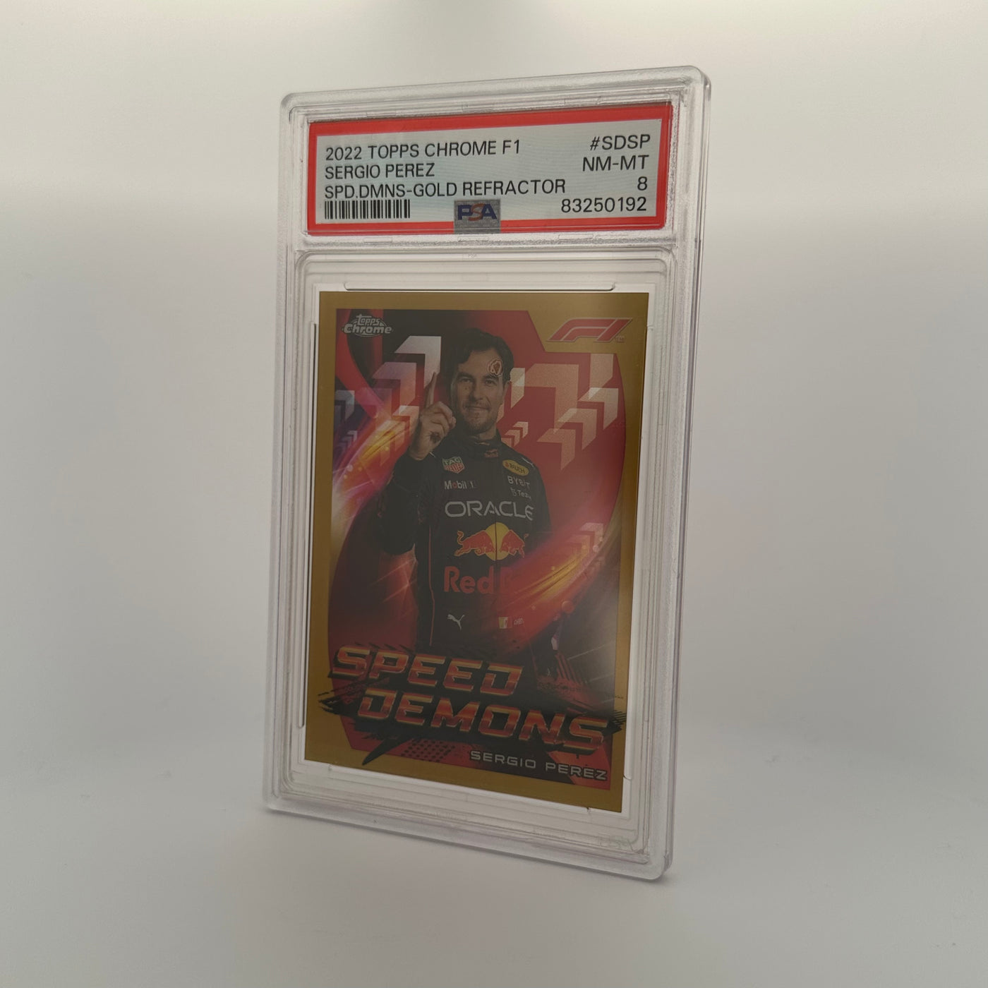 PSA 8 - 26/50 - Sergio Perez #SDSP - Speed Demons - Gold Refractor