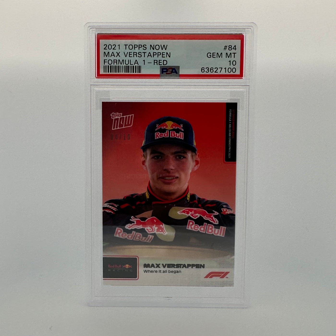 PSA 10 - 04/10 - Max Verstappen  #84 - Red