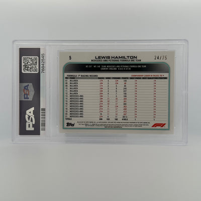 PSA 10 - 24/75 - LEWIS HAMILTON #5 - SAPPHIRE EDITION - GREEN