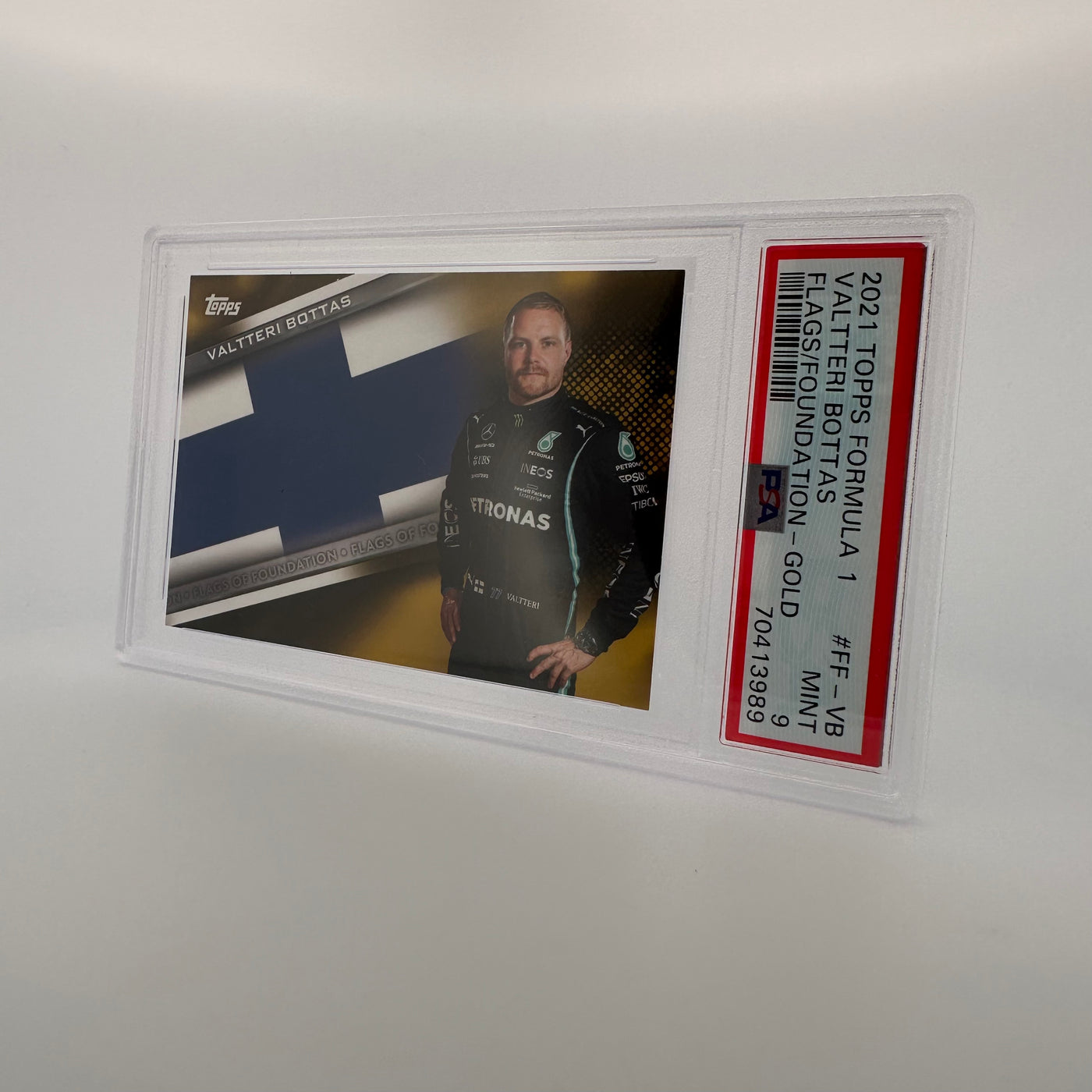 PSA 9 - 47/50 Valtteri Bottas #FF-VB - Flags Of Foundation - Gold